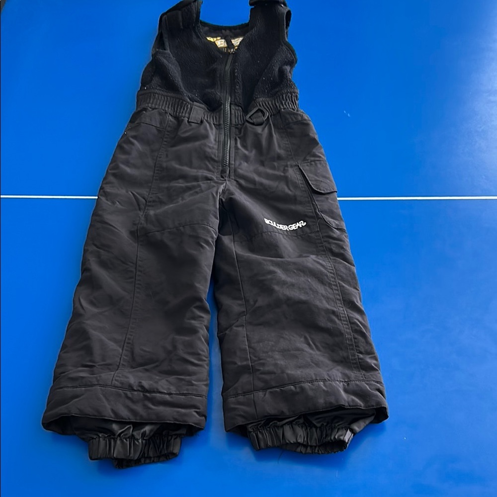 Black Weather-Resistant Winter Overalls